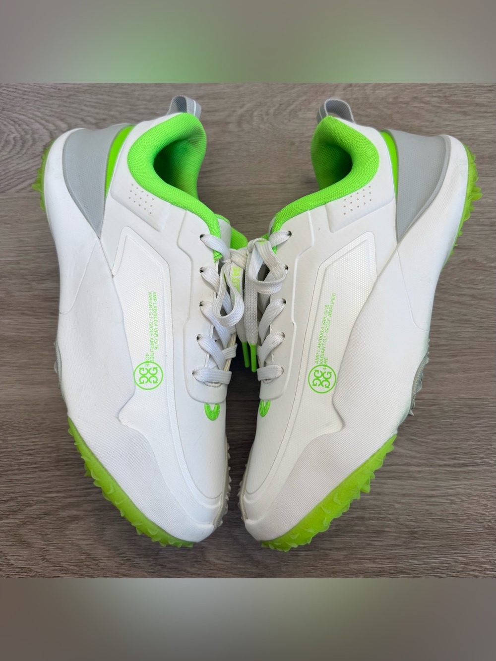G/FORE G18 Nimbus Gecko Golf Spikeless Sneaker White Green Men's Size 9.5